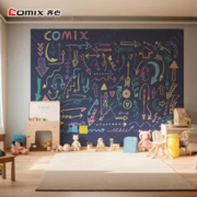Comix 齐心 儿童双层磁性白板墙贴家用可擦涂鸦墙软黑板磁力画画写字板