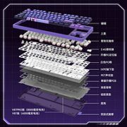 VGN V87 87键 2.4G蓝牙 多模无线机械键盘 加勒比海 草莓布丁轴 RGB