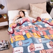 流川枫 加厚雪貂绒毛毯休闲盖毯秋冬午休毯 MUL-留言 120*200cm约1.2斤