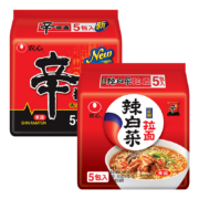 农心（NONGSHIM）辣白菜系列 韩式拉面 方便面10包组合装 辛拉面5连包+辣白菜拉面5连包