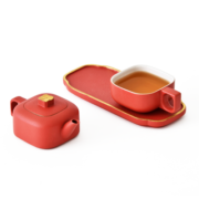 泊喜（Pertouch）【四合如意】一壶一杯一茶盘私享茶器 居家办公花茶快客杯
