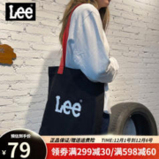 Lee 帆布包女斜挎大容量日系韩版手提袋包 黑色