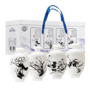 渡杏 梅兰竹菊清香型白酒888ml*4瓶整盒装山西杏花特产