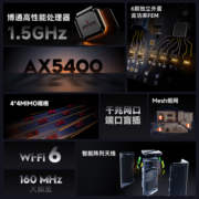 腾达AX5400 WiFi6千兆端口路由器mesh子母路由分布式家用穿墙王无线5G大户型别墅高速全屋覆盖增强EM15pro