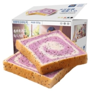 【三只松鼠_紫薯奇亚籽吐司500g】营养代餐面包充饥糕点整箱零食