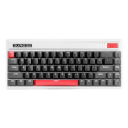 DURGOD 杜伽FUSION无线蓝牙复古键盘2.4G三模樱桃轴68键机械键盘（办公电竞游戏键盘） 蒸汽灰 樱桃银轴