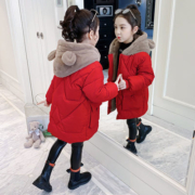 女童棉服加厚冬装2022新款儿童中大童羽绒棉衣可爱中长款洋气外套