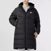 NIKE 耐克 长款羽绒服男女情侣款冬季新款户外运动服保暖加厚连帽外套 FB8180-010 XL