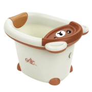 日康（rikang） 浴桶 婴儿洗澡盆 儿童洗澡桶泡澡桶 游泳桶 米色小熊 X1001-3