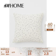 H&M 包邮：H&MHOME家居用品帆布靠垫套简约印花单人棉质靠枕套抱枕套0945778 白色/波点 40X40cm