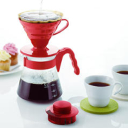 精致生活：HARIO V60系列 VCSD-02 手冲咖啡套装 红色