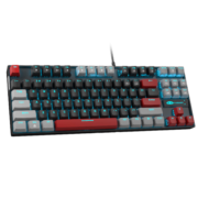 MageGee MK-STAR 有线游戏键盘 87键可调背光机械键盘 迷你混搭机械键盘 舒适办公机械键盘 灰黑色蓝光 红轴