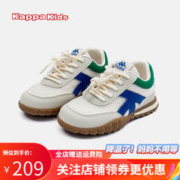 Kappa 卡帕 Kids背靠背卡帕儿童男女童潮流百搭休闲透气运动鞋拍大一码 006C绿/兰网拍大一码 33码