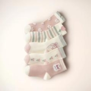 5双装周六六 儿童纯棉中筒袜