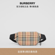博柏利（BURBERRY）奢侈品 男士典藏米色中号Vintage格纹棉腰包 80104301