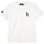 哈吉斯（HAZZYS）品牌童装哈吉斯男女童圆领衫夏季新品中大童纯色简约短袖T恤 凫蓝色 160cm