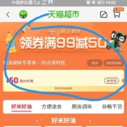即享好券：天猫超市 99-50粮油券