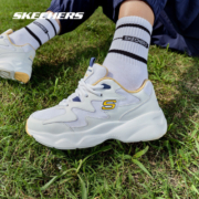 斯凯奇丨Skechers情侣厚底增高老爹鞋撞色小白鞋女子缓震休闲运动鞋男