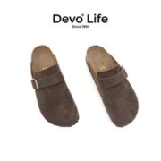 Devo 的沃 软木拖鞋女包头半包半拖休闲复古套脚女鞋56160