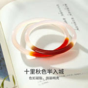 MOKINGRAN 梦金园 玉手镯美拉德风叮当镯新中式玛瑙细条镯子送女友礼物
