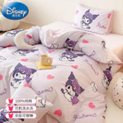 Disney 迪士尼 三丽鸥床上四件套纯棉100%纯棉卡通学生宿舍家用单双人全棉床单被套被罩 库洛米 0.9-1.2m床单