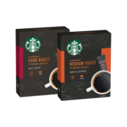 星巴克（Starbucks）速溶咖啡 黑咖啡套装 （黑咖中度+深度盒装）