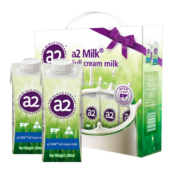 a2全脂纯牛奶澳洲进口营养早餐奶A2型蛋白质200ml*12盒 礼盒装