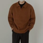 WEISSVEYRON 轻熟风复古日系POLO领毛衣