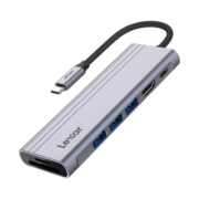 雷克沙（Lexar）七合一扩展坞 4K@60Hz高清投屏 Type-C接口 USB3.2 PD100W快充 SD/TF双卡双读