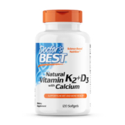 Doctor’s Best 多特倍斯维生素K2+D3柠檬酸钙易吸收120粒 液体钙易服强健骨骼 中老年成人孕妇补钙 美国进口