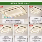 雷士照明 星雨 现代简约智能吸顶灯套餐 4室1厅