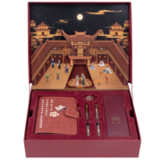 kinbor×天一阁手账本文具古风圣诞生日礼盒套装笔记事本13件套手帐本(A6刺绣钢笔胶带)丹楹戏彩DTB6573