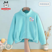 BoBDoG 巴布豆 卡乐儿童外套秋冬新款加绒加厚保暖中大童女孩摇粒绒上衣休闲可爱冬装