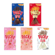 美味”巧“享：glico 格力高 百奇 装饰饼干组合装 5口味 55g*5盒（巧克力味+双重巧克力味+牛奶味+蜜桃味+草莓味）