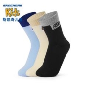 SKECHERS 斯凯奇 儿童袜子秋季中筒袜优质纱线男女童休闲风运动袜子L322K039