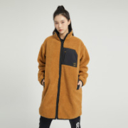 阿迪达斯 Adidas NEO 立领双面穿 仿羊羔绒 中长款棉服