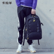 卡拉羊（KALA·Y）中学生书包大容量初中生双肩包男女学生旅行休闲背包 5566黑色【容量42L】 适合初高中生