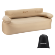 KingCamp 充气沙发户外折叠便携式租房懒人沙发休闲充气床家用网红沙发床 米色-多人沙发