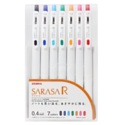 斑马牌（ZEBRA）JJS29-R1-7C 按动中性笔 0.4mm子弹头签字笔 SARASA彩色学生考试笔 7色套装