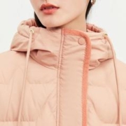 Juzui 玖姿 JZ玖姿休闲连帽时尚拼接宽松抽绳收腰羽绒服女冬季新款外套