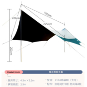 TANXIANZHE探险者天幕户外黑胶帐篷露营防晒防雨遮阳全套露营装备便携大空间 2114-暗幕（大号）12-16人