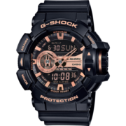 卡西欧（CASIO）【礼物】运动手表男G-SHOCK玫瑰金立体大表盘防震男士腕表 GA-400GB-1A4DR