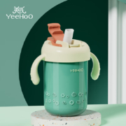 PLUS会员：YeeHoO 英氏 儿童吸管杯 绿色400ML