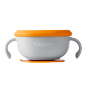 babycare宝宝吸管碗喝汤婴儿专用辅食碗吸盘碗三合一儿童吃饭餐具 季风灰