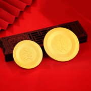 梦金园 足金999黄金福字圆盘 约50g