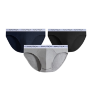 诺帝卡Nautica Underwear内裤男士宽松棉氨弹力三角底裤3条装礼盒装 黑+灰+深海蓝 XXL