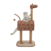 zeze猫爬架猫窝四季通用猫抓板剑麻长颈鹿动物猫抓柱立式猫玩具宠物用品 长颈鹿猫爬架 通码