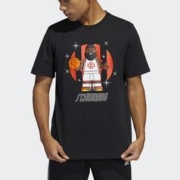 限尺码：adidas 阿迪达斯 篮球T恤男Q版球星哈登 罗斯夏季款印花图案短袖乐高积木联名