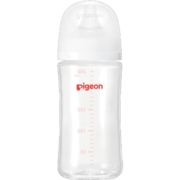 贝亲（Pigeon）婴儿玻璃奶瓶 自然实感第3代 宽口径 240ml AA188  L号6个月以上