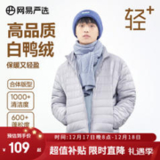 YANXUAN 网易严选 男士立领羽绒服 4006226 烟灰/米灰色 L